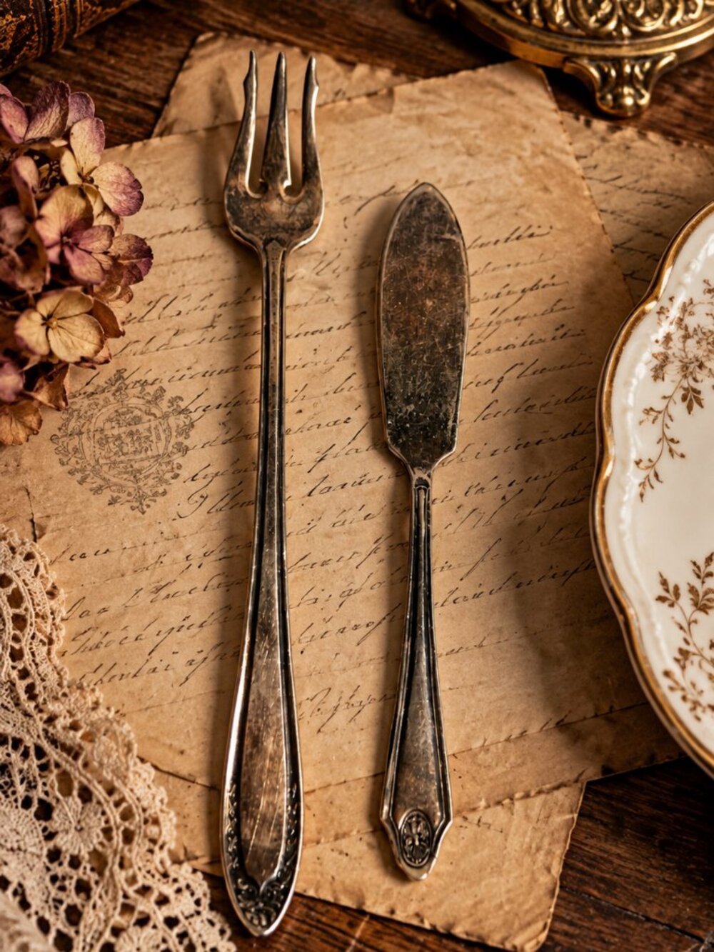 Vintage Oneida & EPNS Silver Serving Set